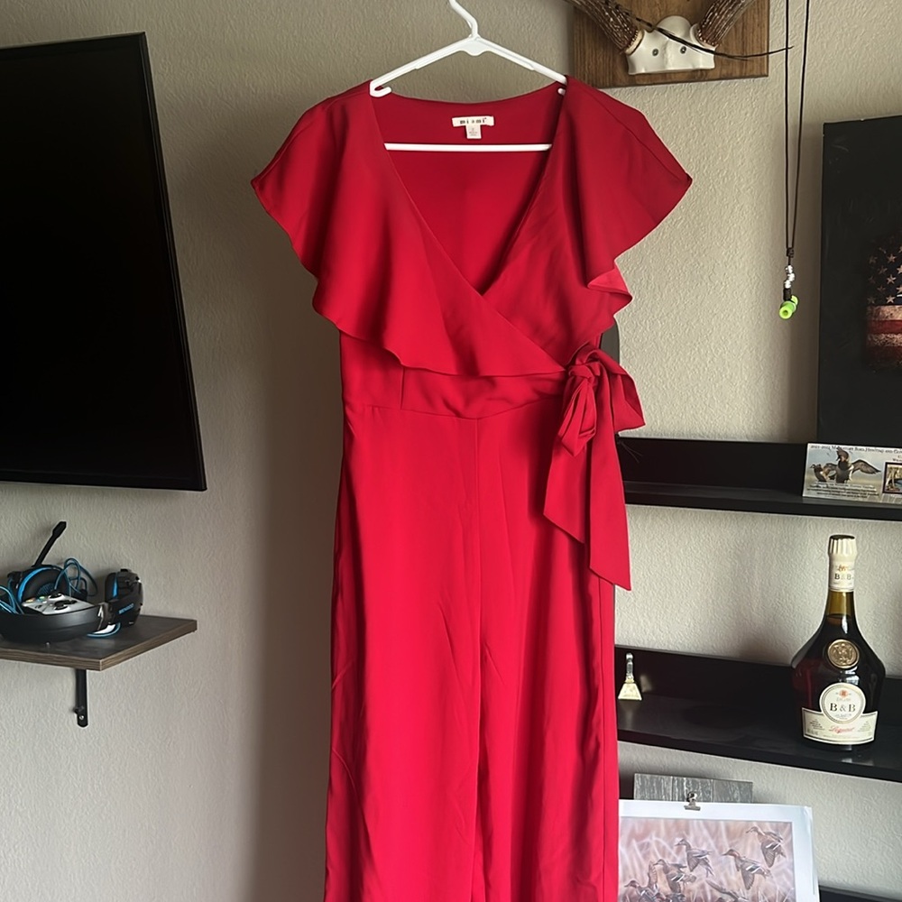 Red Ruffled Pant Suit - Picture 3 of 4